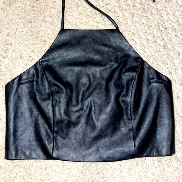 Forever 21 Tops - PLEATHER CROP TOP